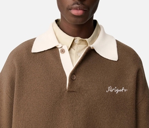 Jersey de Cuello Alto para Hombre, Mezcla de Lana, con Bordado Personalizado, Estilo Escandinavo, Color Camel y Blanco, Manga Larga, Otoño Invierno, Compra al por Mayor - Product Image 4