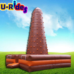Último juego de deporte desafiante de pared de escalada inflable marrón, alfombrilla cuadrada de PVC, escalada inflable, Centro de juego de montaña - Product Image 3