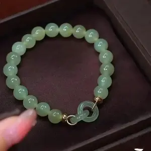 Zubehör für Frauen Jade Chalcedon Perlen Armband für Frauen Herz schnalle Fengshui Lucky Armreif Schmuck Pulsera Mujer