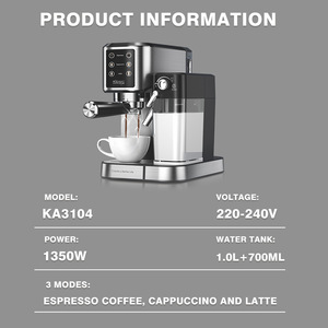 Machine à expresso Dsp 15 bars 1350W semi-automatique avec mousseur à lait pour usage domestique et professionnel - Product Image 4
