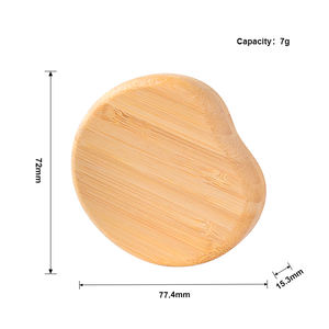 圆形竹盒粉盒可再填充回收生态素食有机盖容器空面霜腮红紧凑型 - Product Image 5