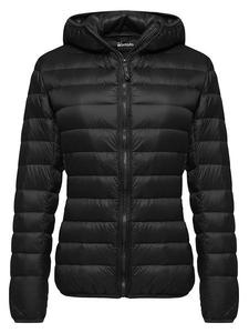 Trọng lượng nhẹ trùm đầu Packable siêu nhẹ áo thoáng khí ấm áp mùa đông outwear Áo Womens xuống áo khoác - Product Image 5