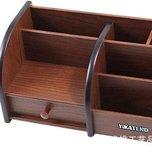 Organizador de escritorio de madera Yikatend, rectangular, con parte superior abierta y compartimentos para almacenamiento en la sala de estar y la oficina - Product Image 1