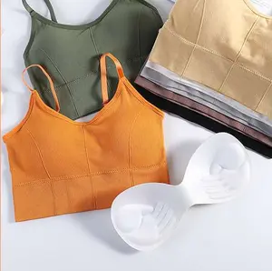 Sexy Tank With Built-in Bra Stretchy Tight Underwear No Steel Ring