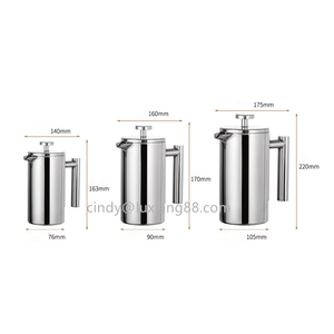 Nouveau Style 350/800/1000ML presse française cafetière 304 acier inoxydable Double paroi isolée presse à café pour voyage maison café - Product Image 2
