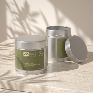 Double Lid Cylinder Matcha Tin Canister Airtight Aluminum Tea Can Food Grade Container for Organic Green Tea Powder Candy - Product Image 6