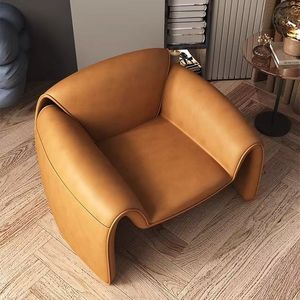 Sillón de Cuero en Forma de M, Sillón para Sala de Estar, Completamente Ensamblado, Silla de Diseño Moderno - Product Image 4