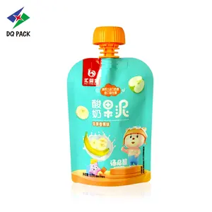 DQ PACK BPA Free High Barrier Kids Yogurt Baby Food Pouch With Spout