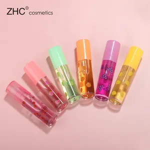 CC36203-brillo de labios con sabor a fruta, Aceite hidratante de larga duración, Etiqueta Privada, Base para niños, OEM, brillo de labios transparente