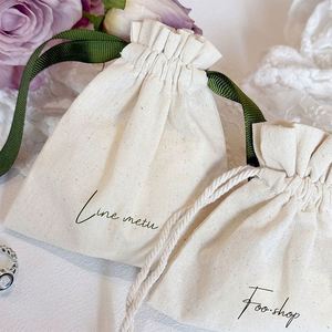 High Quality Eco-Friendly Cotton Canvas <b>Drawstring</b> Bag <b>Pouch</b> for Eyelashes Glasses Earrings Cosmetics Wigs Gifts Packing - Product Image 3