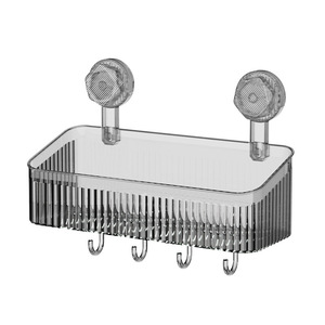 Étagère murale moderne en plastique à ventouse pour toilettes, boîte de rangement pour cosmétiques et articles de toilette - Product Image 4
