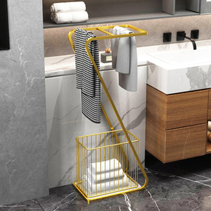 Precio de fábrica, toallero independiente en forma de Z, estante para <span class=keywords><strong>ropa</strong></span>, toallero de baño montado en el suelo, estante de almacenamiento para inodoro - Product Image 2