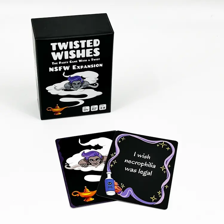 निर्माता कस्टम डिज़ाइन पार्टी सेक्सी ड्रिंकिंग कार्ड गेम कस्टम वार्तालाप प्रश्न कार्ड गेम वयस्क जोड़ों के लिए बॉक्स के साथ