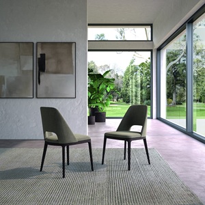 HOLLY Upholstered <b>Chair</b> With Wooden Frame Brown Fabric Graphite Structure <b>Dining</b> <b>Chair</b> - Product Image 3
