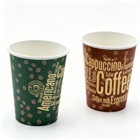 Gobelet en papier à paroi simple biodégradable et recyclable avec feuille d'or, taille personnalisée, motif personnalisé, logo personnalisé, qualité alimentaire, jetable, pour café chaud