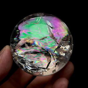 Esferas de cuarzo arcoíris naturales Cristal blanco <span class=keywords><strong>Asai</strong></span> Bola de cristal Piedra preciosa deslumbrante Mascota popular - Product Image 5
