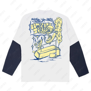 T-shirts Manufacturer Double Layered <b>Long</b> Sleeve Custom Logo Cotton <b>Tshirt</b> Blank Women's Streetwear Men T Shirts - Product Image 2