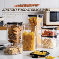 Contenants de stockage alimentaire hermétiques sans BPA, transparents et empilables, organisateurs de garde-manger pour aliments secs, céréales, pâtes, sucre, farine, grains de café