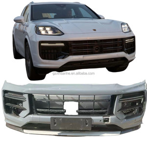 Pare-chocs avant complet d'occasion style Turbo avec feux antibrouillard pour <span class=keywords><strong>Cayenne</strong></span> 9Y0 9YA-2 <span class=keywords><strong>2023</strong></span>-2026 à fixer par visser, peinture noire - Product Image 1