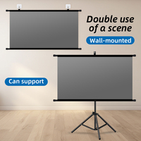 Écran de projection avec support simple - 4K HD 16:9, utilisable en intérieur/extérieur pour le cinéma, le bureau, les fêtes dans la cour, écran de cinéma