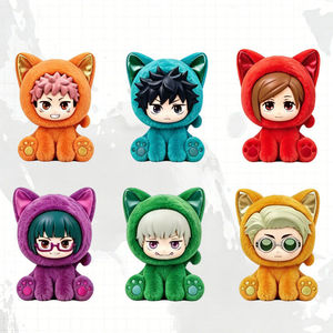 100% Originale <span class=keywords><strong>Jujutsu</strong></span> <span class=keywords><strong>Kaisen</strong></span> 2 Sitting Cat Party Plush Series Blind Box Anime Figure Mystery Box Decorazione Stanza Collezione Regalo - Product Image 5