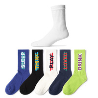 Vente en gros de nouvelles chaussettes en coton avec logo imprimé pour femmes Sports Sox pour hommes avec des énonciations drôles
