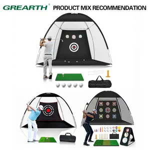 3-in-1 Portabel Golf-Mat-Mat dalam ruangan/luar ruangan rumput rumput Putting hijau untuk Chipping & latihan latihan