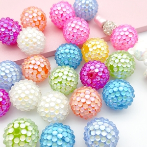 ลูกปัดคริสตัลทรงนางเงือกลูกปัดสีนีออนสำหรับ51259 20มม. สีทึบลูกปัดอะคริลิกพลาสติกลูไซท์เบอร์รี่คริสตัลเบย์เบอร์รี่ลูกปัดอะคริลิค - Product Image 3