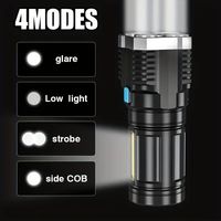 Lampes de poche LED haute puissance, lampe de poche tactique rechargeable LED 100 000 lumens, étanche, XHP90