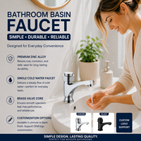 Robinet de lavabo simple eau froide G1/2 en alliage de zinc finition chromée pour salle de bain – Approvisionnement direct usine