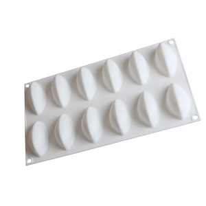 Mango Mousse Cake Silicone Mold 12 Cavity Oval Shape Baking Tools For Dessert Ice Cream Chocolate Making - Product Image 3