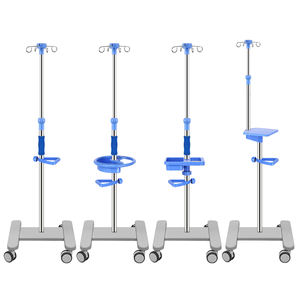 Vente en gros d'usine, poteau de perfusion surélevé épaissi, en acier inoxydable, support de pompe à perfusion, <span class=keywords><strong>chariot</strong></span> avec porte-bouteille - Product Image 1