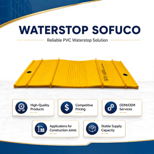ASTM <b>Waterproofing</b> Waterstop PVC SOFUCO SF-V150-SP to SF-V320-SP V-Shape 1 Year Warranty for Reservoir & Tunnel Projects - Product Image 1