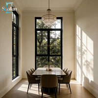 Ventana Francesa Moderna de Aluminio con Marco Delgado y Vidrio Transparente para Proyectos Residenciales de Alta Gama