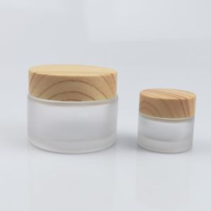 Pot en verre dépoli transparent avec couvercle en bambou pour crème corporelle, 5/10/15/20/30/50/60/80g, personnalisable - Product Image 2