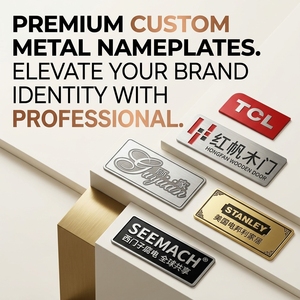 Plaques signalétiques métalliques personnalisées <span class=keywords><strong>pour</strong></span> l'identité de marque, plaques signalétiques avec logo <span class=keywords><strong>pour</strong></span> portes, salles de bain, appareils de <span class=keywords><strong>cuisine</strong></span>, machines et produits ménagers - Product Image 2