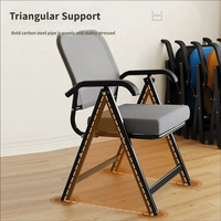 Chaise pliante avec accoudoirs, confortable pour les longues périodes assises, dossier pour la maison, balcon, bureau, dortoir, ordinateur, portable, minimaliste