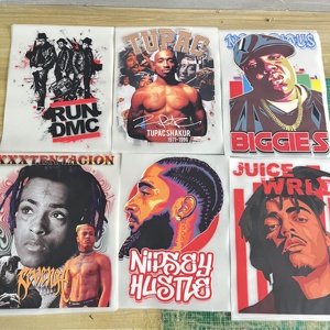 Transferts thermiques DTF pour T-shirts : Nouveaux designs de mode rappeur, vinyle de transfert thermique, logos personnalisés, motifs d'impression par transfert - Product Image 6