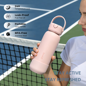 2026 New Model Minimalist Style Customizable Stainless Steel Thermal <b>Water</b> <b>Bottle</b> with Silicone Handle and Multi Color Options - Product Image 4