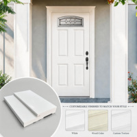 Marco de Puerta Exterior Ajustable de PVC con Panel Empotrado, Jambas de Puerta Precolgadas 6 9 16