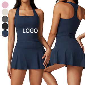 Set atasan dan ROK untuk olahraga wanita, tank top dan rok tenis pakaian kebugaran & yoga - Product Image 1