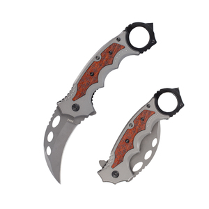 Couteau pliant en acier inoxydable de qualité industrielle FOX, haute dureté, pour le camping, manche en bois OEM, longueur totale 20,3 cm, épaisseur 3 mm - Product Image 1