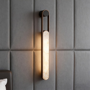 Minimalist Modern LED <b>Wall</b> Lamp Natural Marble Design For Corridor Living Room Restaurant Interior <b>Lighting</b> - Product Image 3