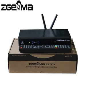 Zgemma sintonizador multifluxo h9 twin, com 2 * ci + ultra hd 2x DVB-S2X 4k 2160p e2 linux dual wifi h.265 hevr receptor de satélite