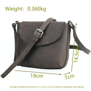 Sac bandoulière Andong pour homme et femme, en cuir de vache véritable, style Crazy Horse, sac messager tendance, petit sac cool pour l'extérieur - Product Image 3