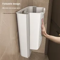 Panier à linge sale pliable mural en plastique pour la cuisine et la salle de bain, compatible avec la machine à laver