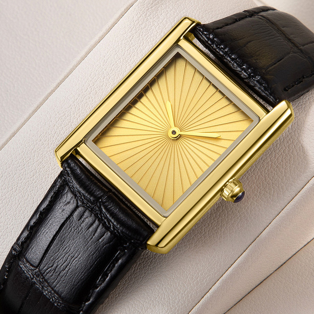 New Classic Square Watch for Women Simple Two-Hand Design Fashion Leather Strap Waterproof Quartz Wristwatches Drop Shipping