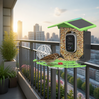 Mangeoire à oiseaux intelligente à énergie solaire avec caméra WiFi, résistante aux intempéries, station d'alimentation pour oiseaux