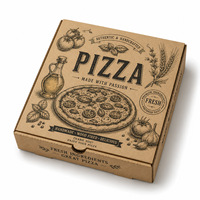 Boîte d'emballage pour pizza carrée écologique, recyclable et biodégradable avec gaufrage, en carton ondulé robuste pour l'emballage alimentaire