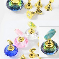 Support d'affichage magnétique argenté pour nail art, outil de pratique de manucure